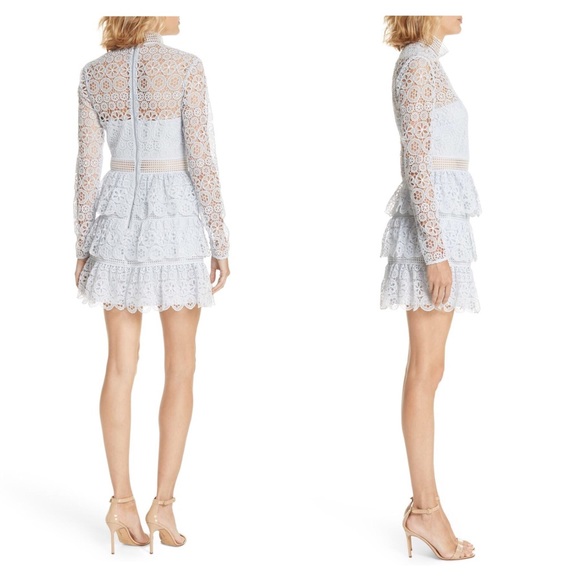 Self Portrait 2018 Tierred Scalloped Lace Dress - Picture 2 of 8